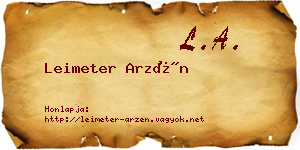 Leimeter Arzén névjegykártya